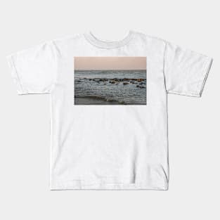 Group of turnstone birds on rocks along the shore Kids T-Shirt